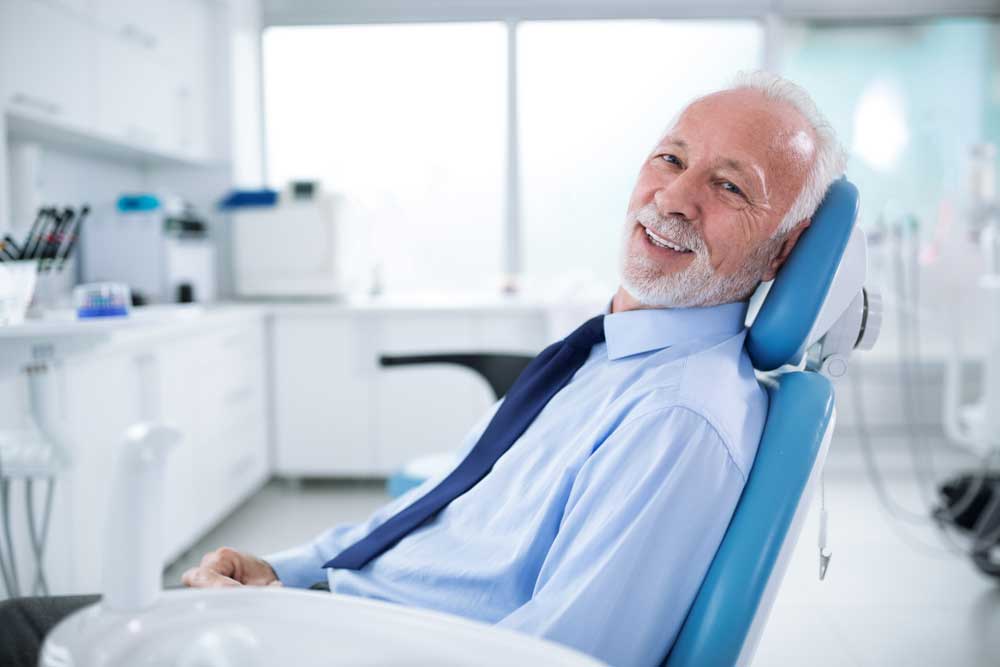 dental patient smiling after his treatment with sedation